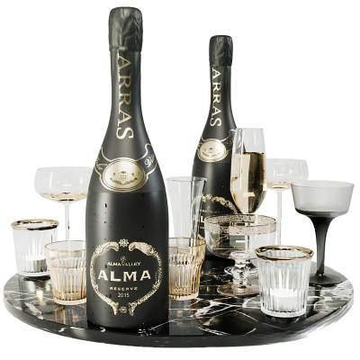 起泡酒杯的集合